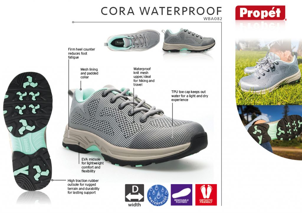 Cora waterproof womens shoe Tech Sheet